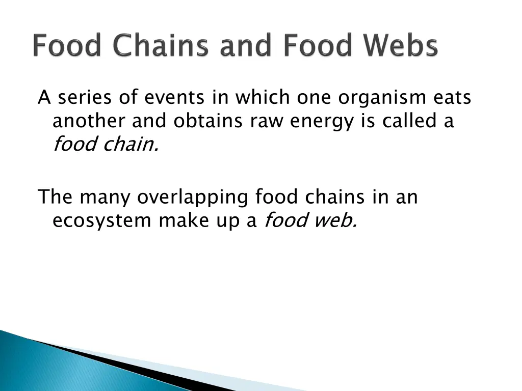 a series of events in which one organism eats