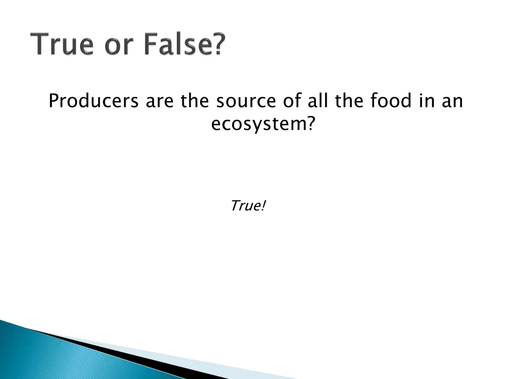 producers are the source of all the food