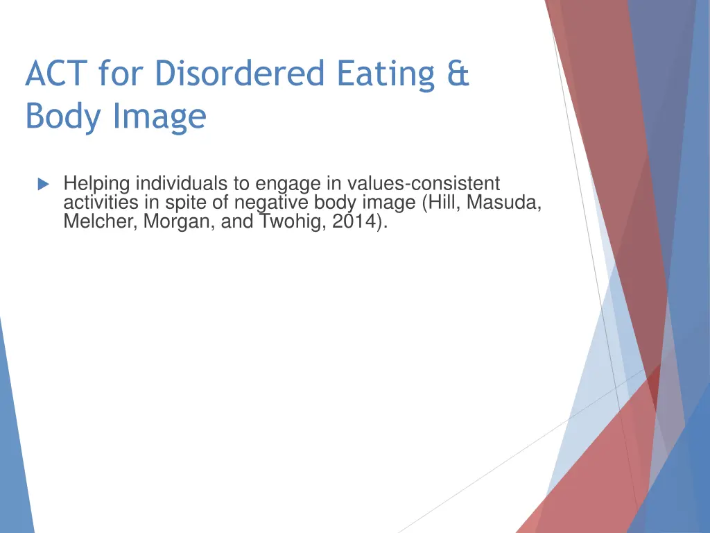 act for disordered eating body image