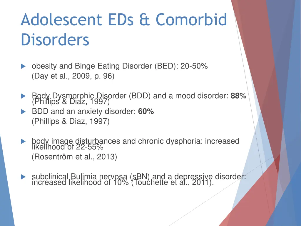 adolescent eds comorbid disorders