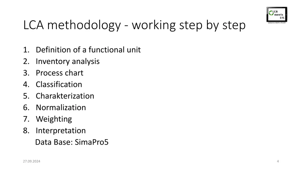 lca methodology working step by step