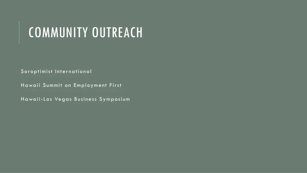 community outreach