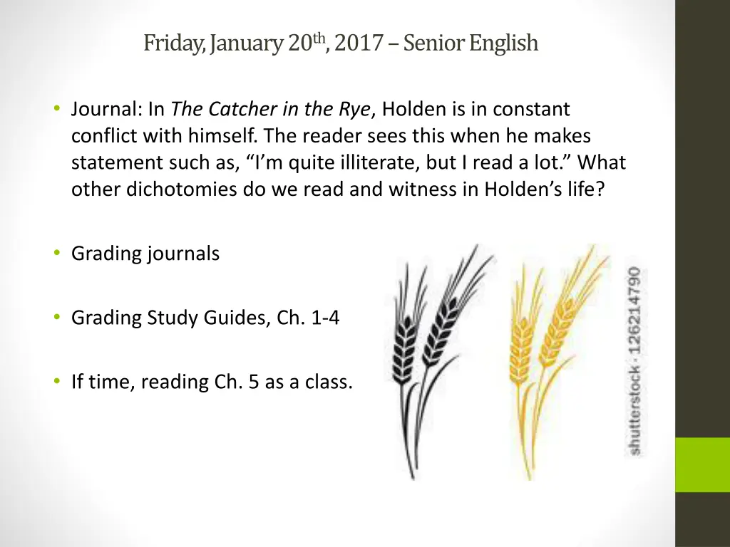 friday january 20 th 2017 senior english