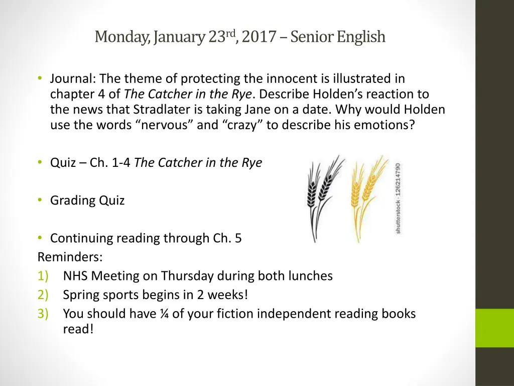 monday january 23 rd 2017 senior english