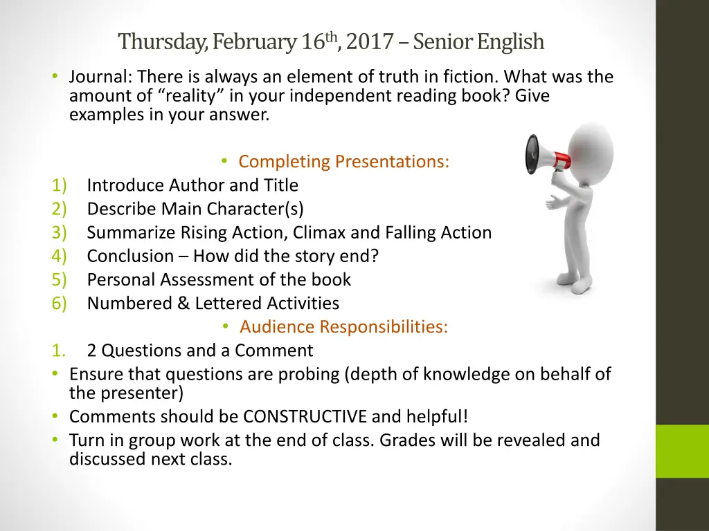 thursday february 16 th 2017 senior english