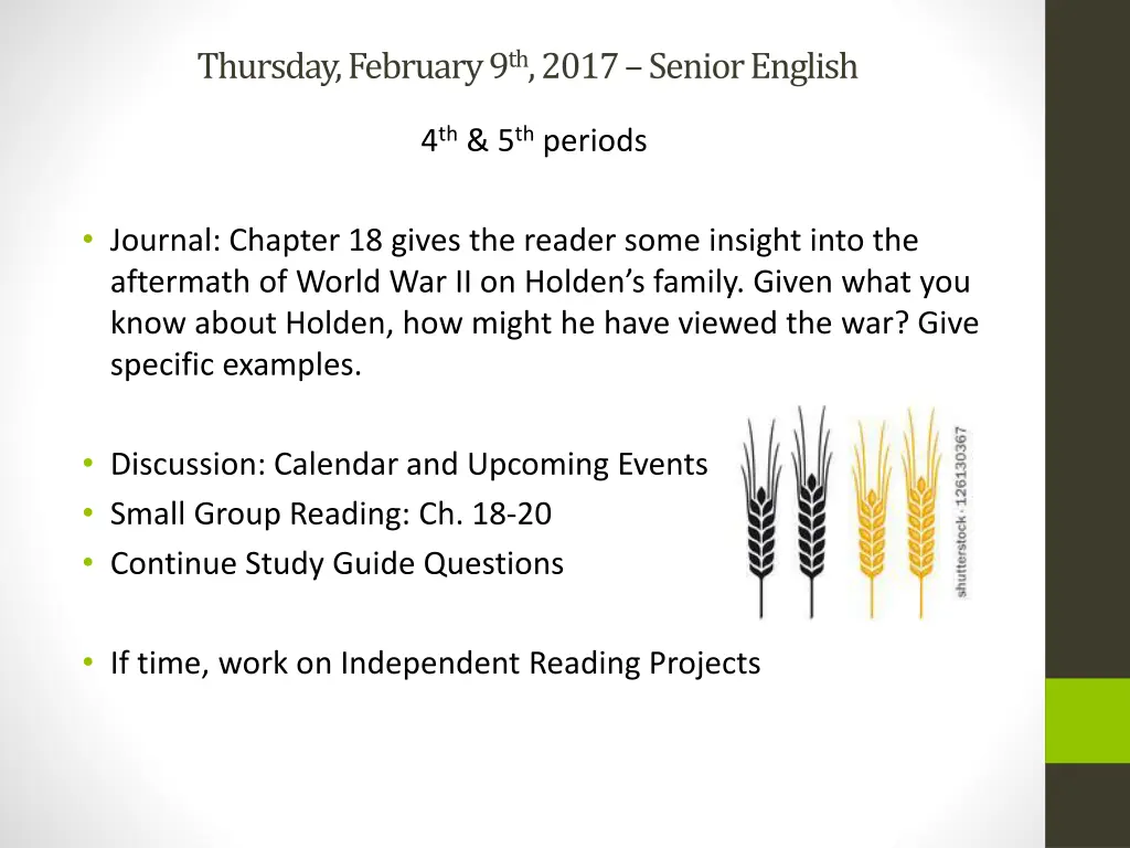 thursday february 9 th 2017 senior english