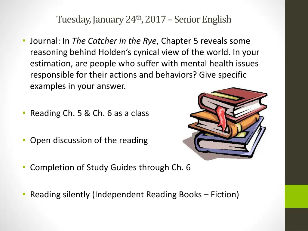 tuesday january 24 th 2017 senior english