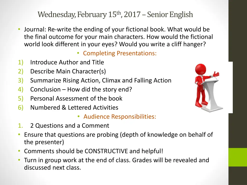 wednesday february 15 th 2017 senior english