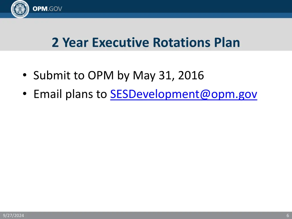 2 year executive rotations plan