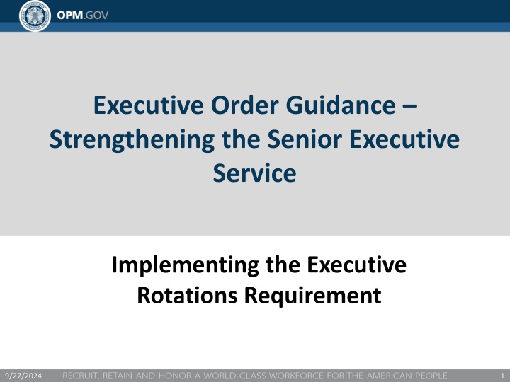 executive order guidance strengthening the senior