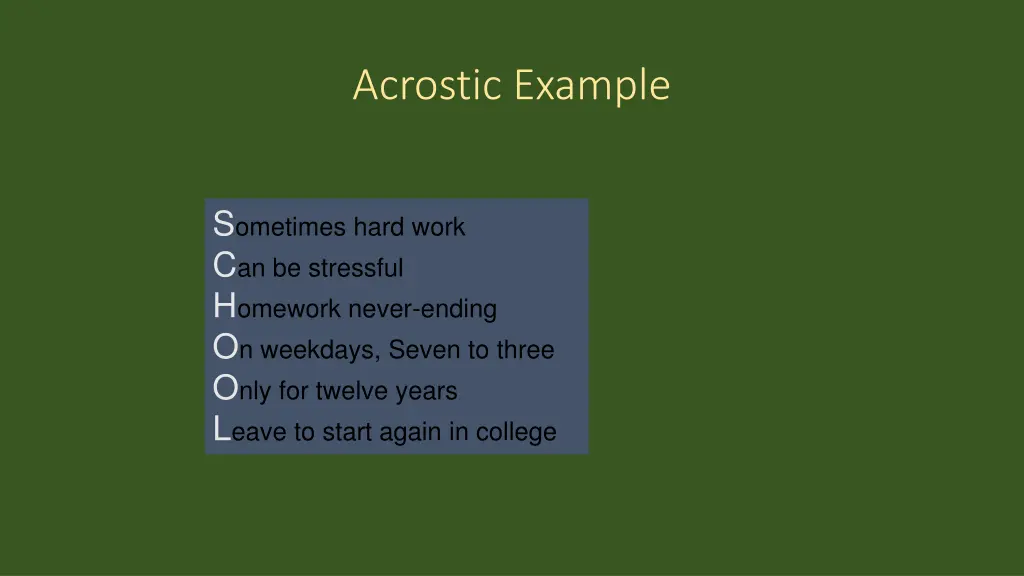 acrostic example