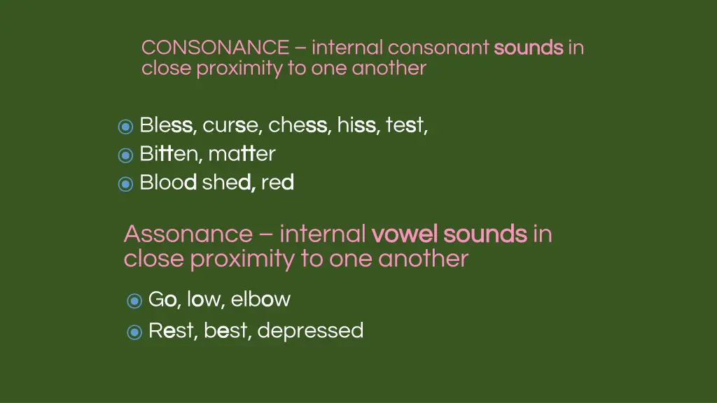 consonance internal consonant sounds close