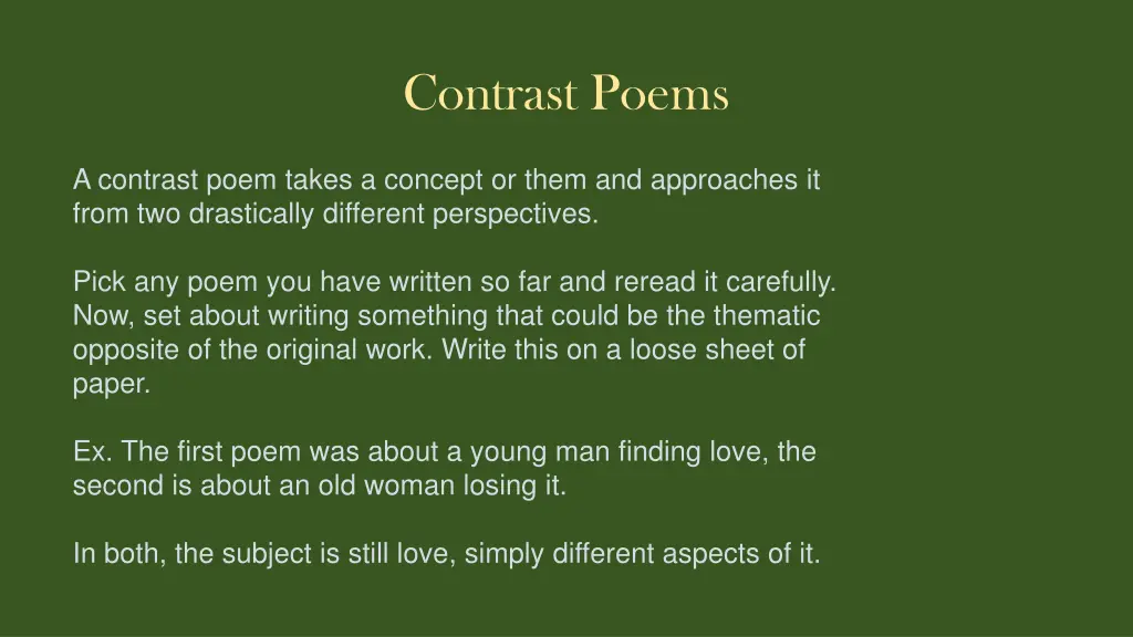 contrast poems