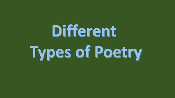 different types of poetry