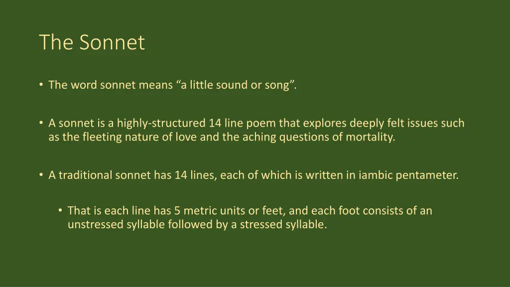 the sonnet