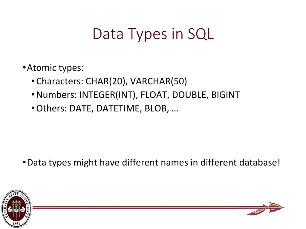 data types in sql