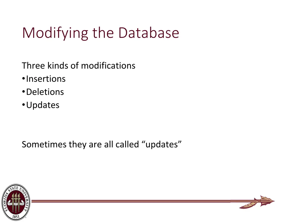 modifying the database