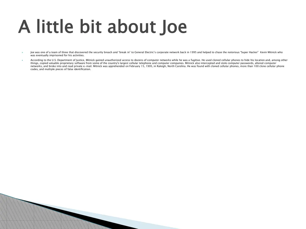 a little bit about joe 2