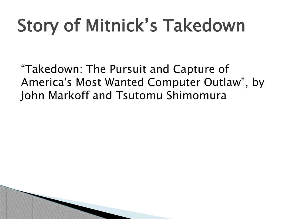 story of mitnick s takedown