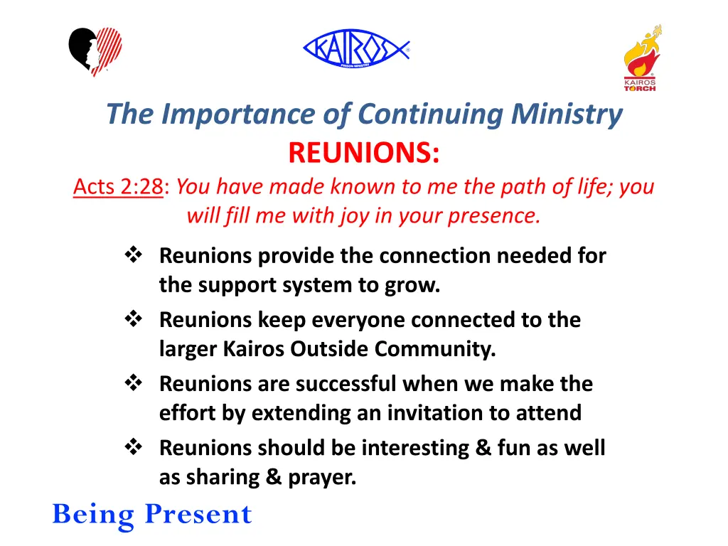 the importance of continuing ministry reunions