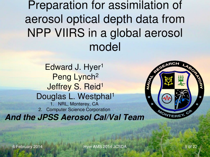 preparation for assimilation of aerosol optical