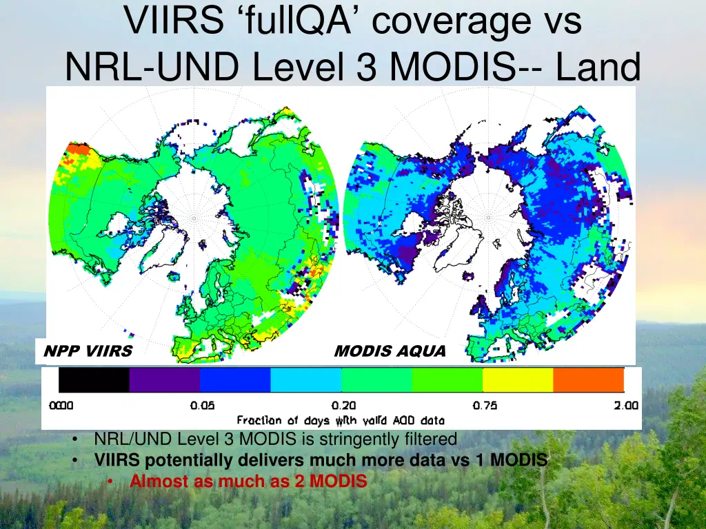 viirs fullqa coverage vs nrl und level 3 modis