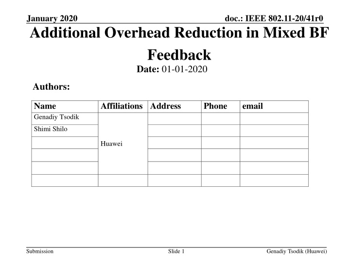 january 2020 additional overhead reduction