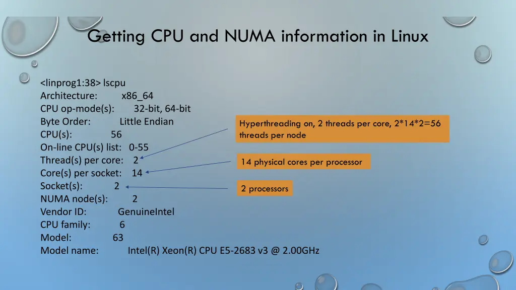 getting cpu and numa information in linux