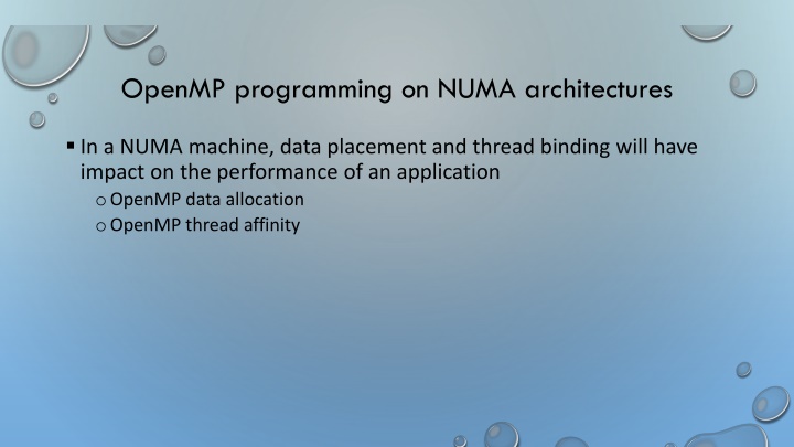 openmp programming on numa architectures