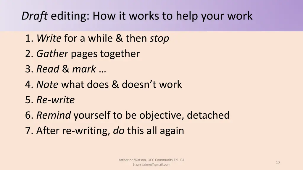 draft editing how it works to help your work