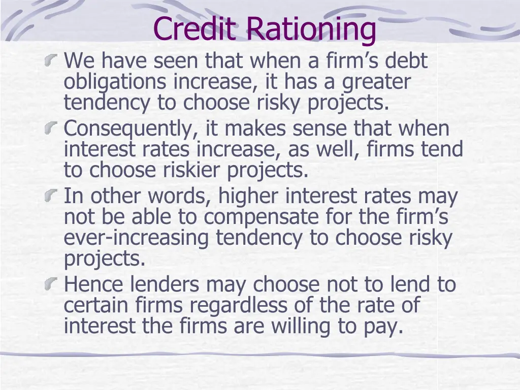 credit rationing