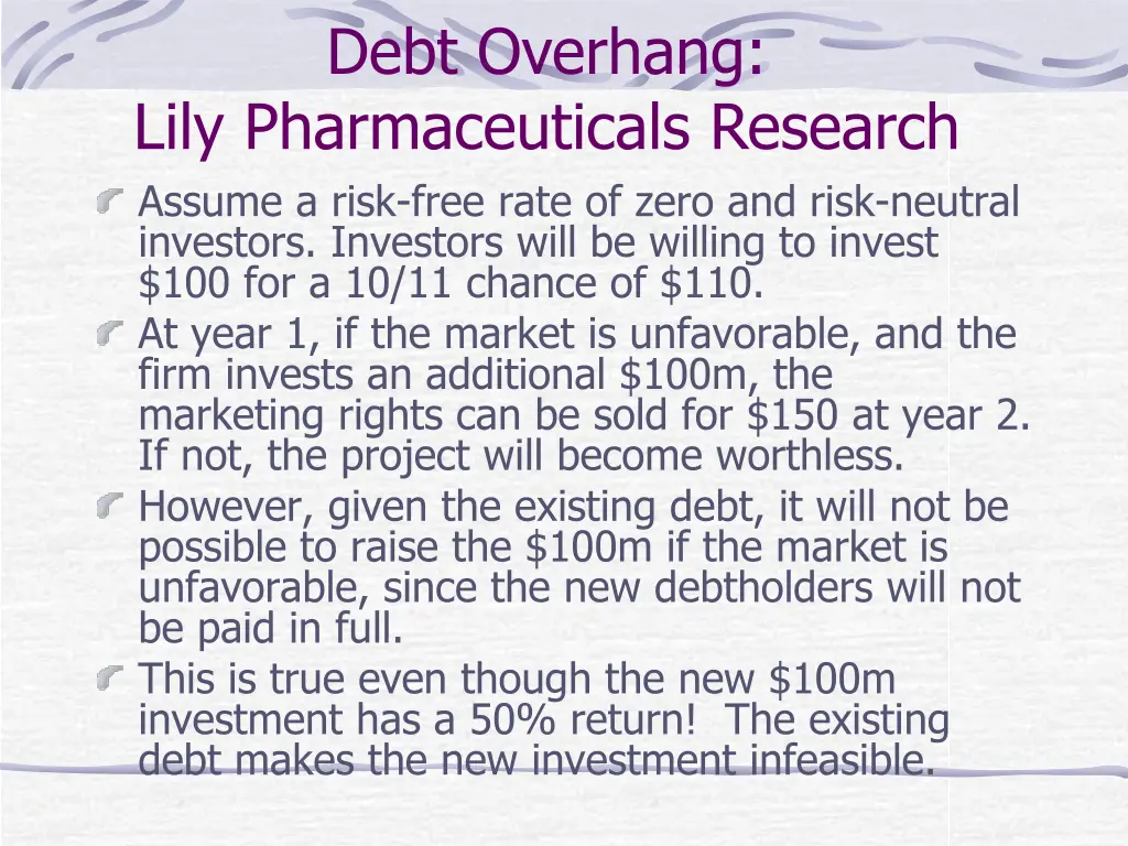 debt overhang lily pharmaceuticals research 1