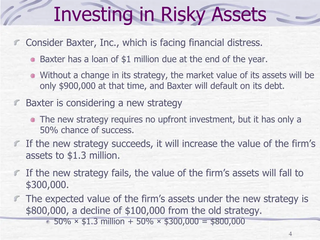 investing in risky assets