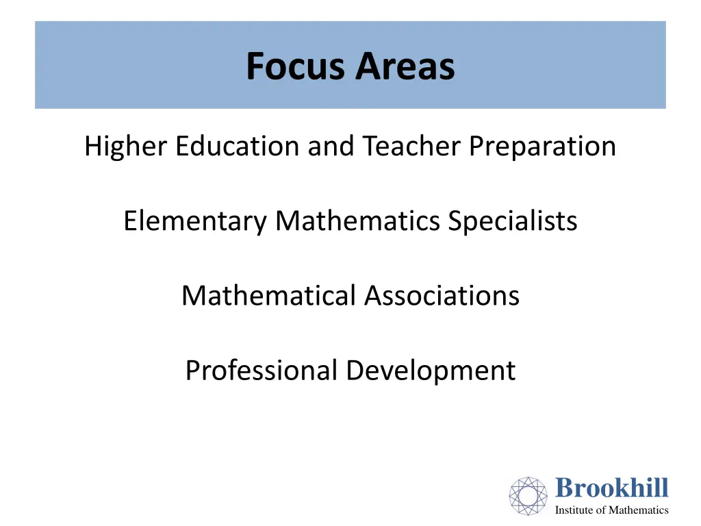 focus areas