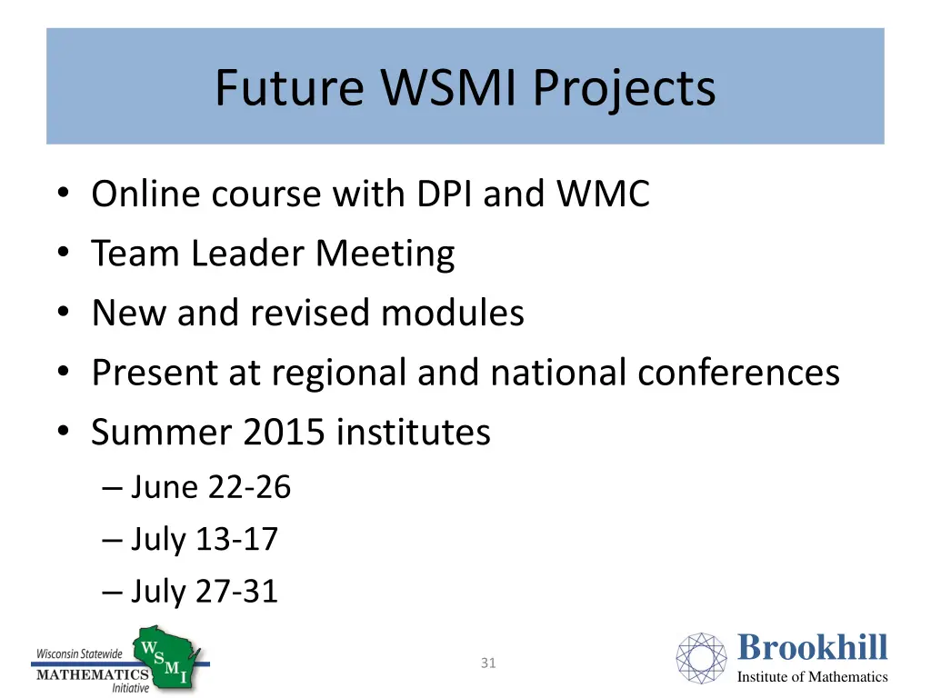 future wsmi projects