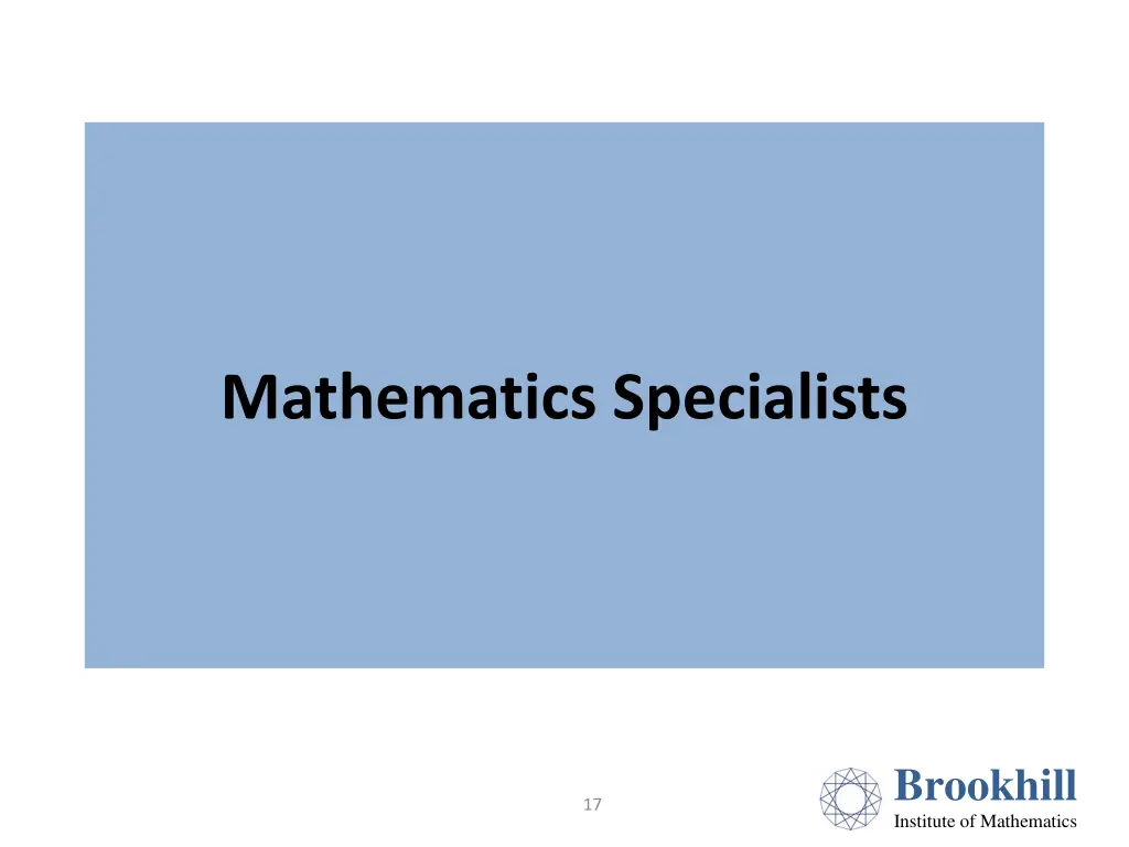 mathematics specialists