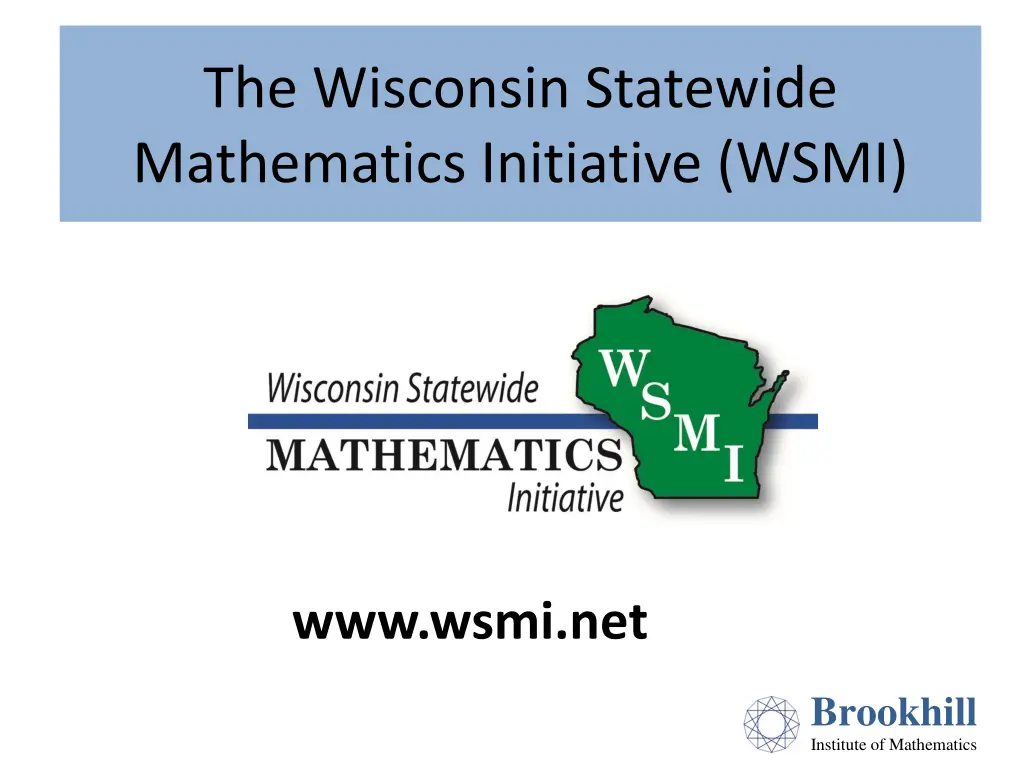 the wisconsin statewide mathematics initiative