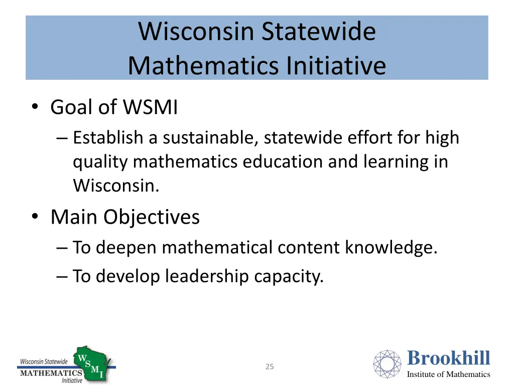 wisconsin statewide mathematics initiative