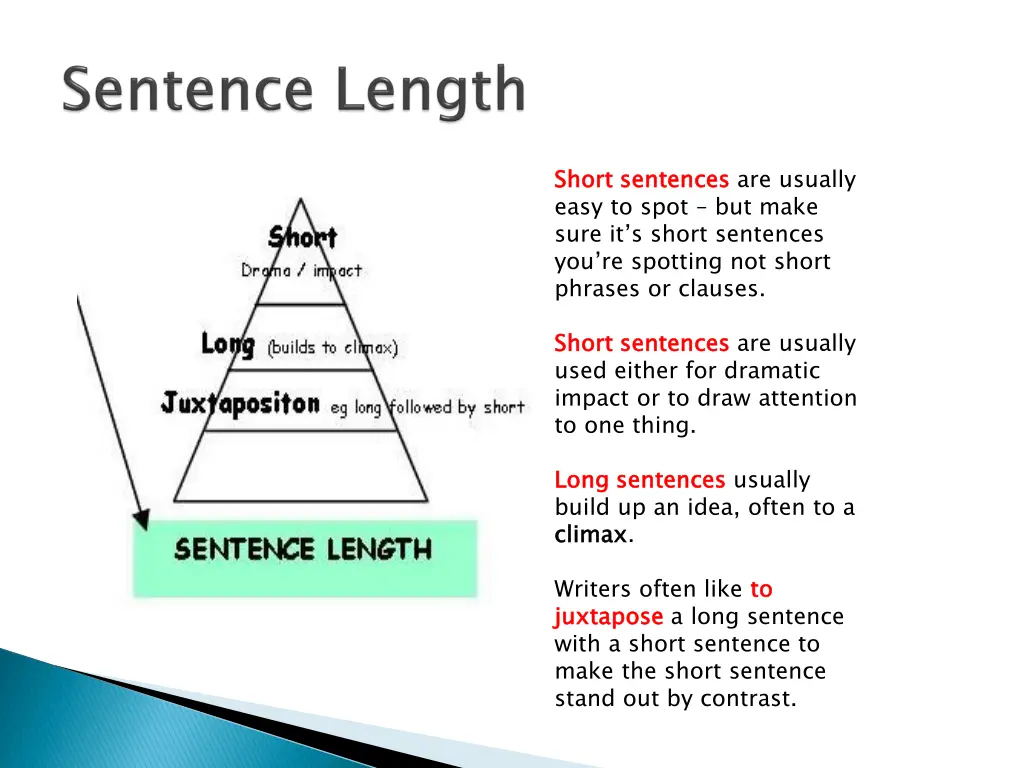 short sentences easy to spot but make sure