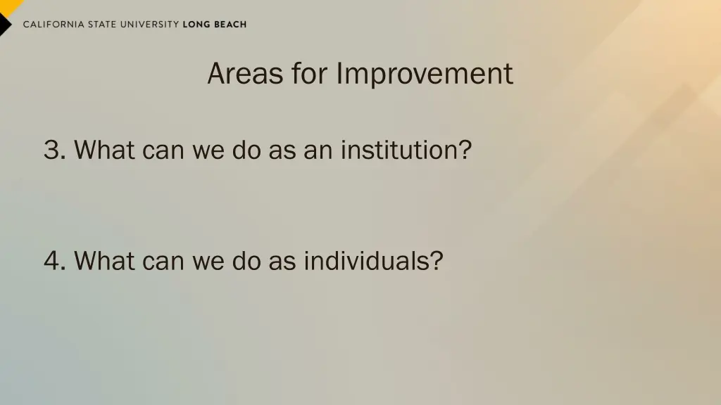 areas for improvement