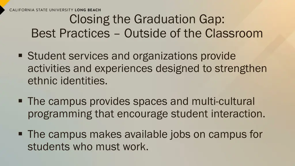 closing the graduation gap best practices outside 1