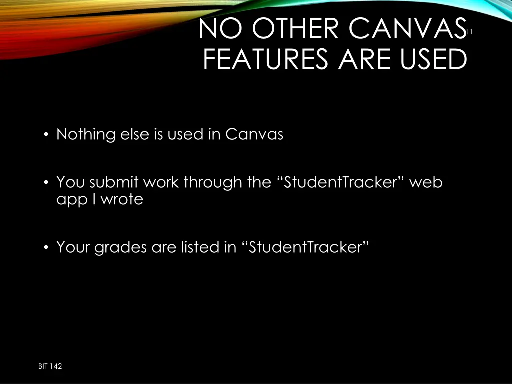 no other canvas features are used