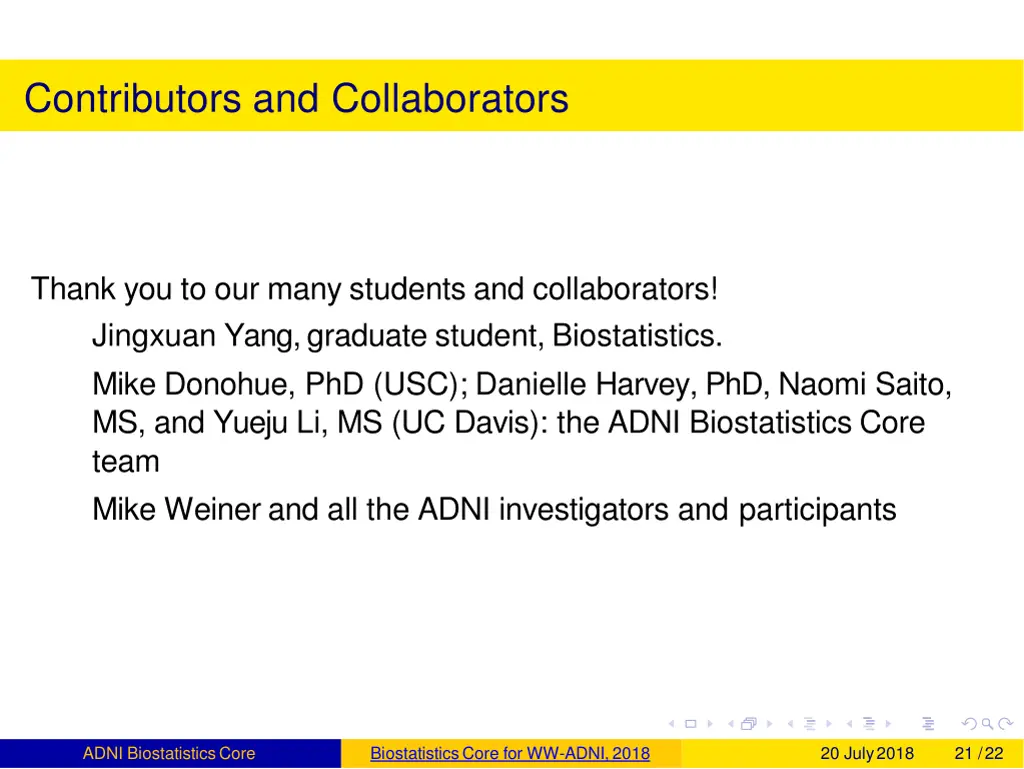 contributors and collaborators