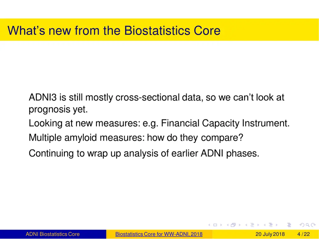 what s new from the biostatistics core