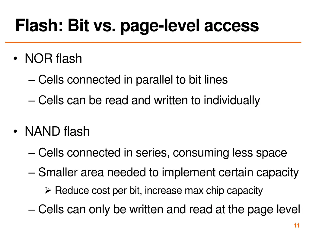 flash bit vs page level access