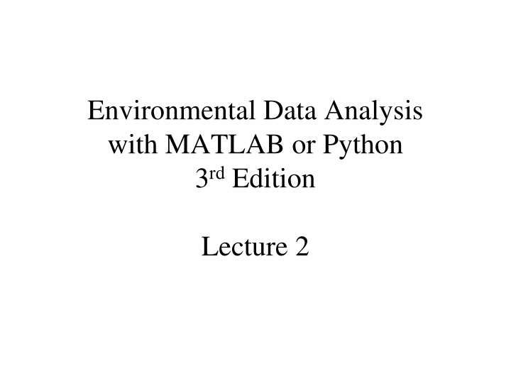 environmental data analysis with matlab or python