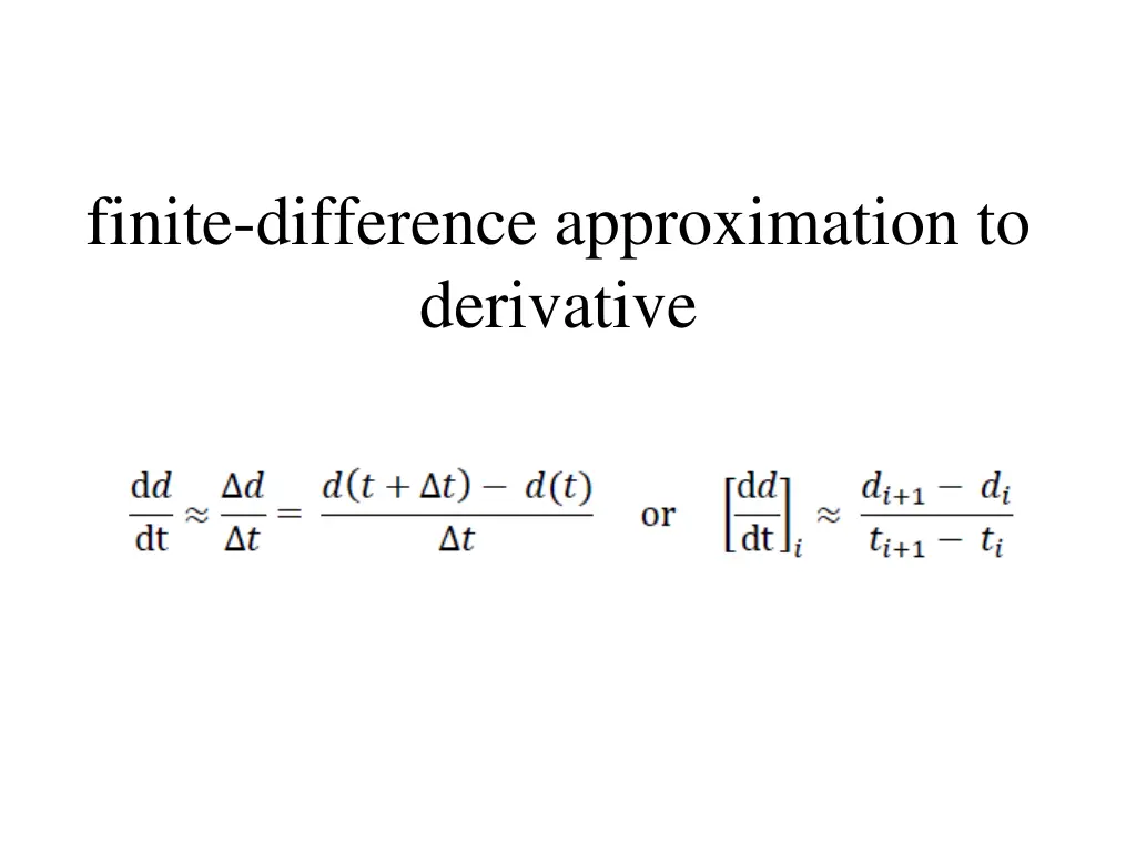 finite difference approximation to derivative