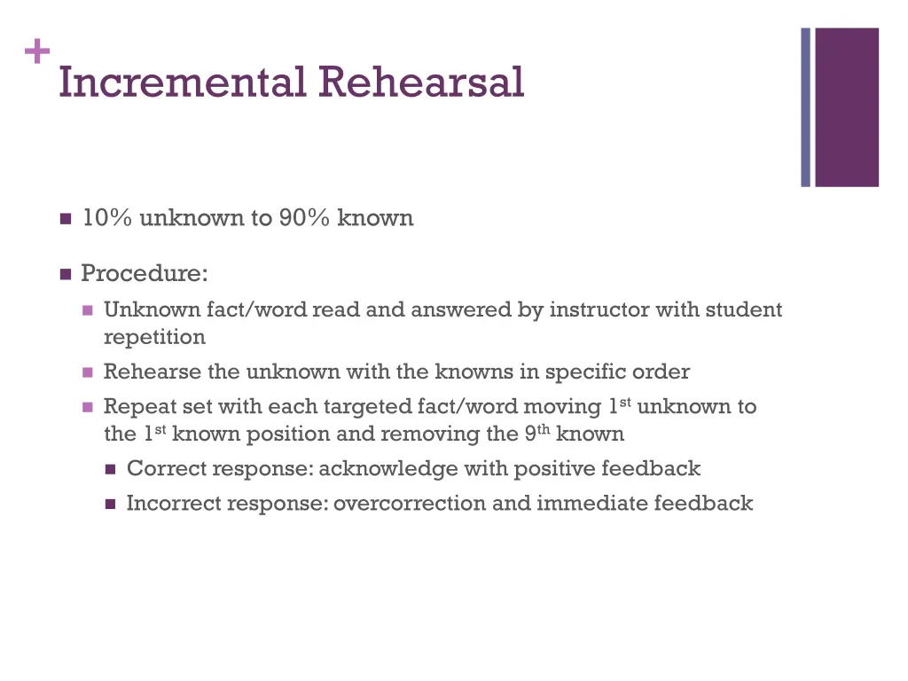 incremental rehearsal