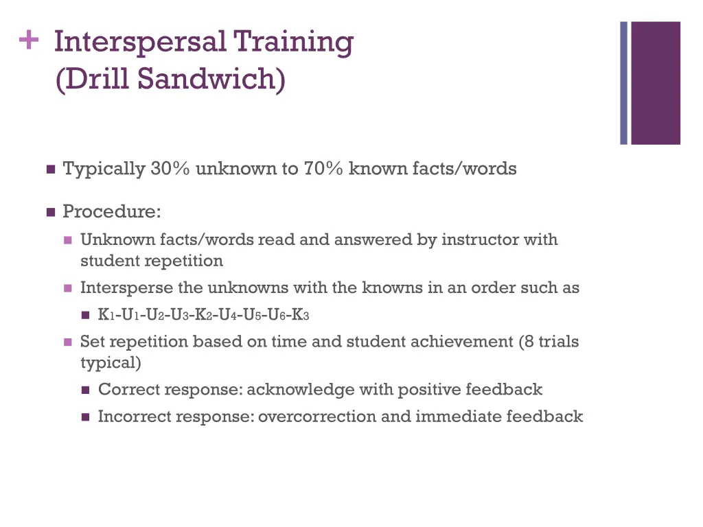 interspersal training drill sandwich