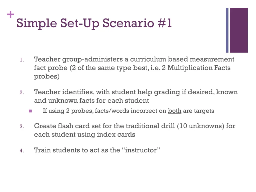 simple set up scenario 1 1